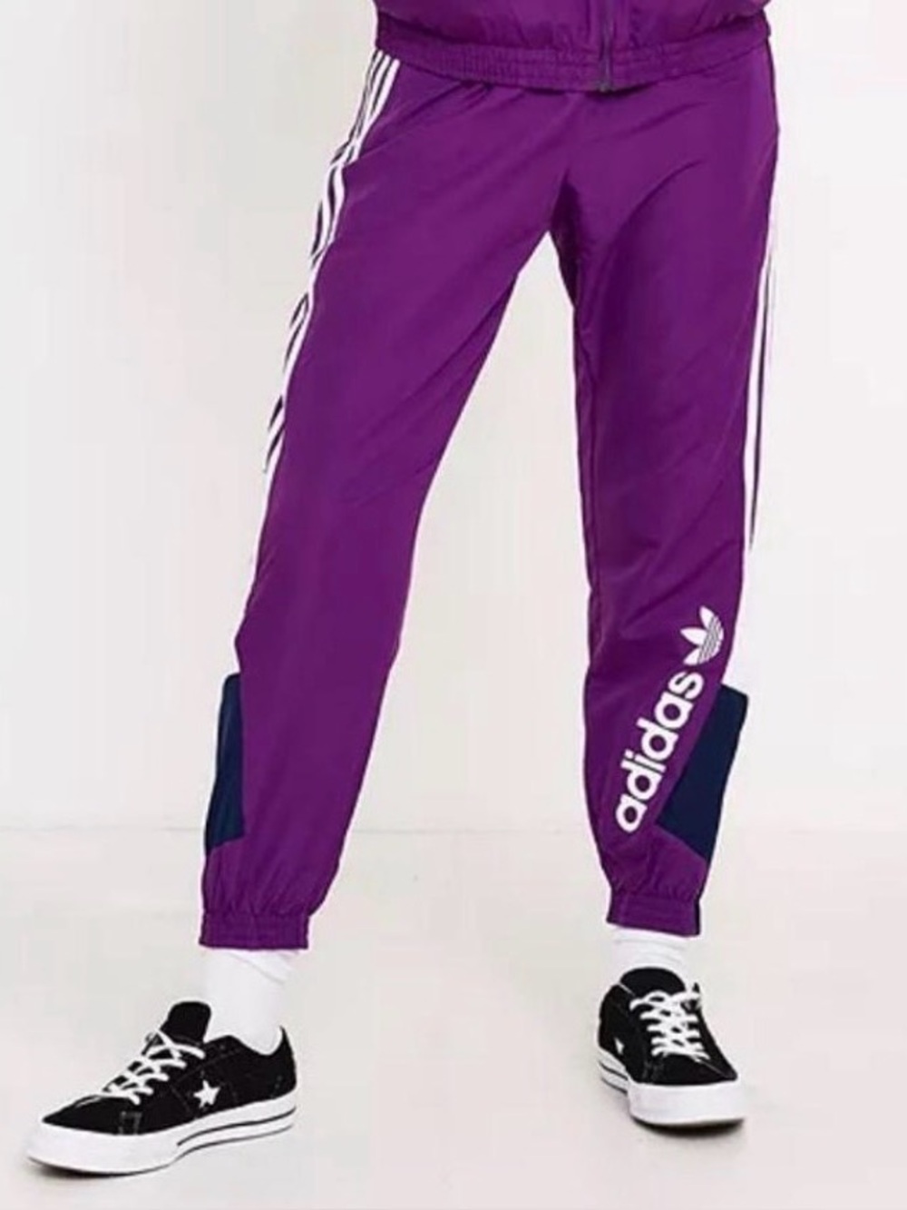 Adidas purple woven track pants
